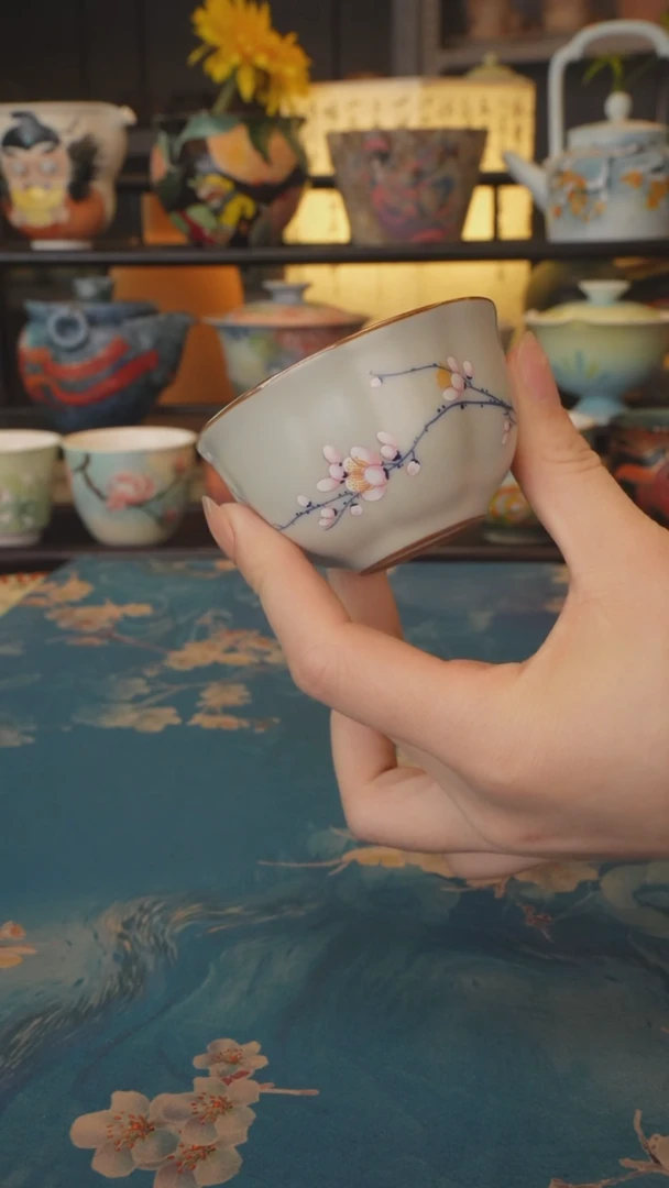 【闪购商品】福利品 梅花花口杯带开片