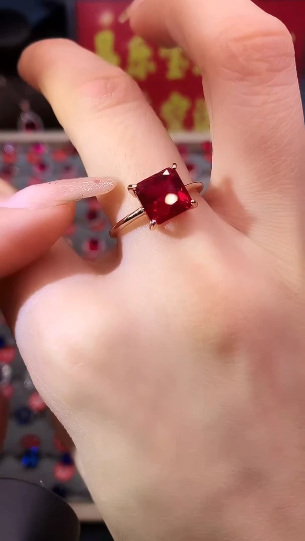 【闪购商品】红宝石戒指银S925镶嵌111111