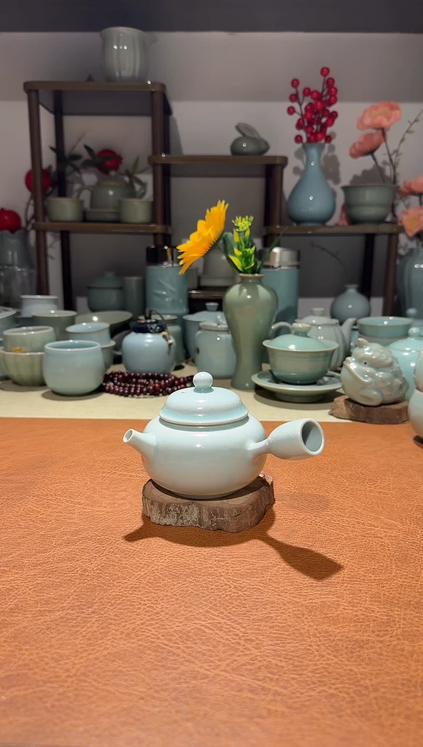 壶陶侧把壶 仿古釉一级精品 精品高端礼盒*