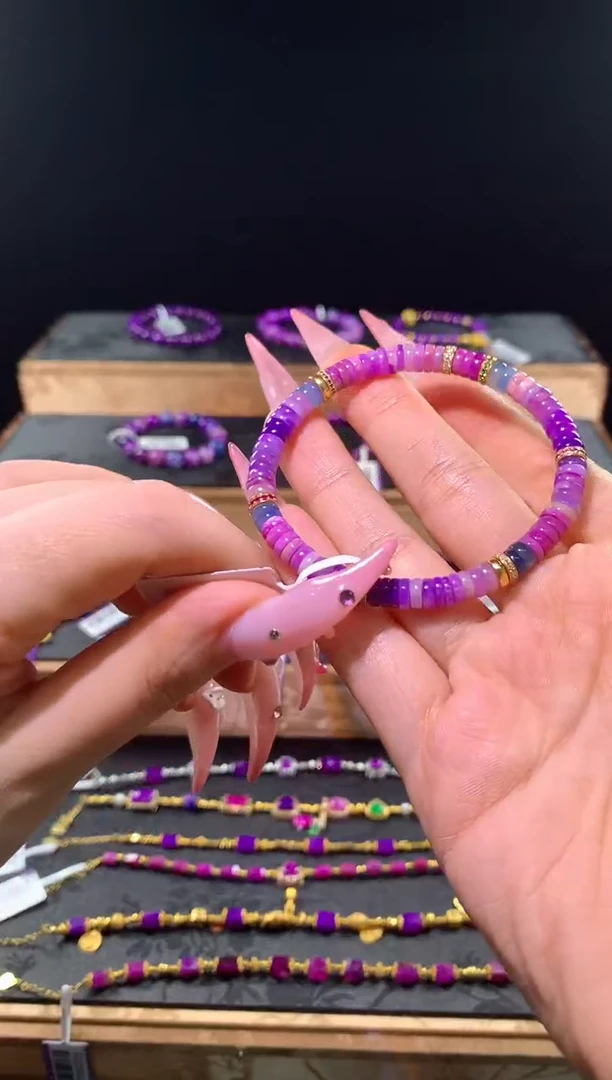 苏纪石（舒俱来）18K金镶嵌，手串