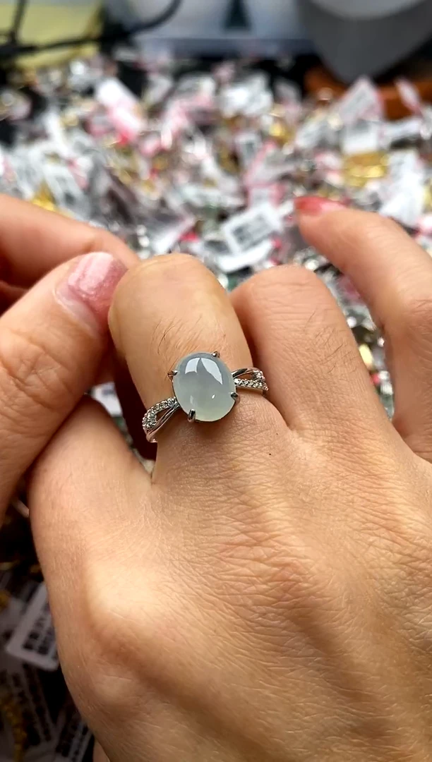 【闪购商品】翡翠戒指银S925镶嵌22222222     8