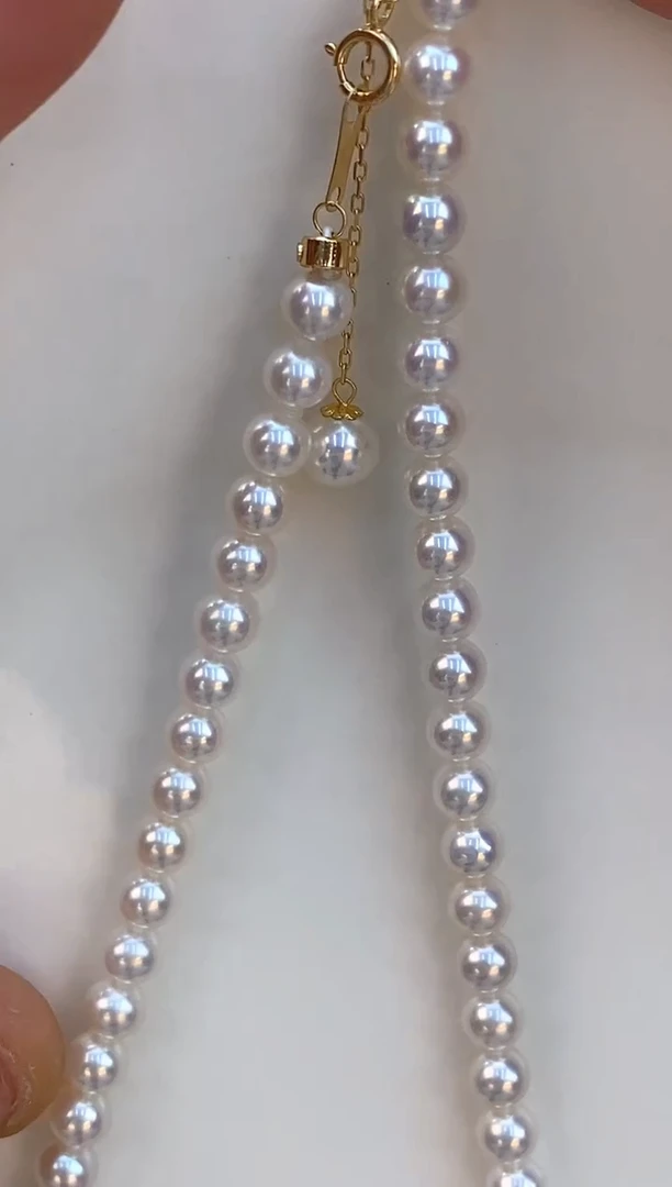 淡水珍珠18K金镶嵌项链4.5-5