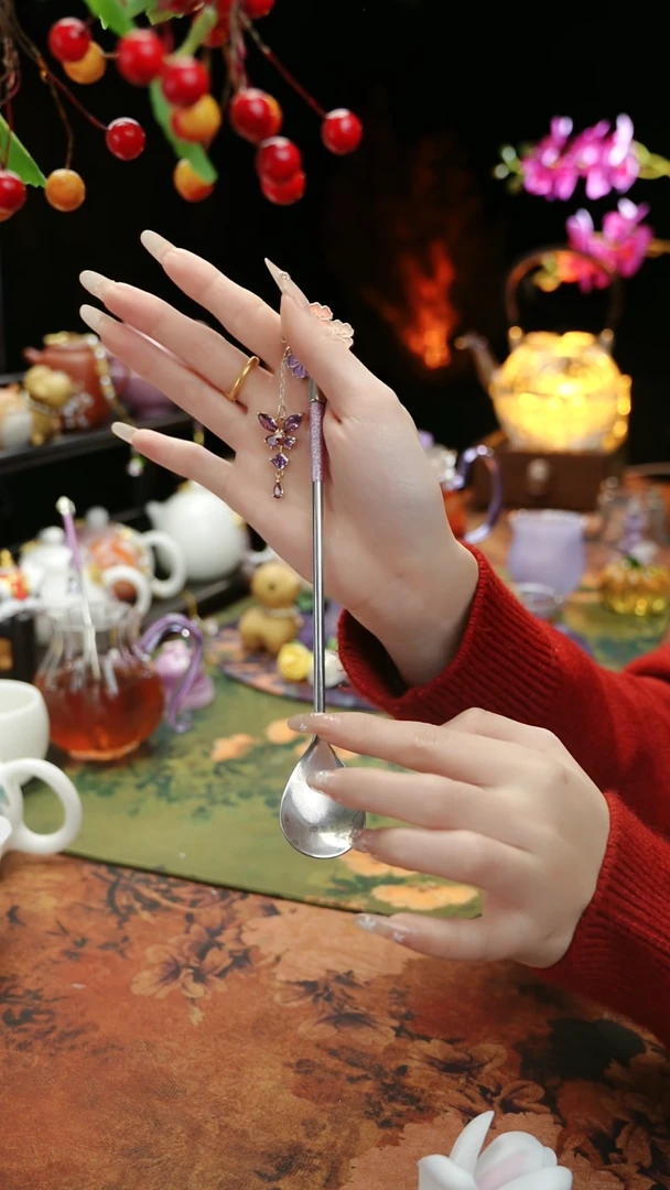 【闪购商品】紫色手工咖啡勺茶勺