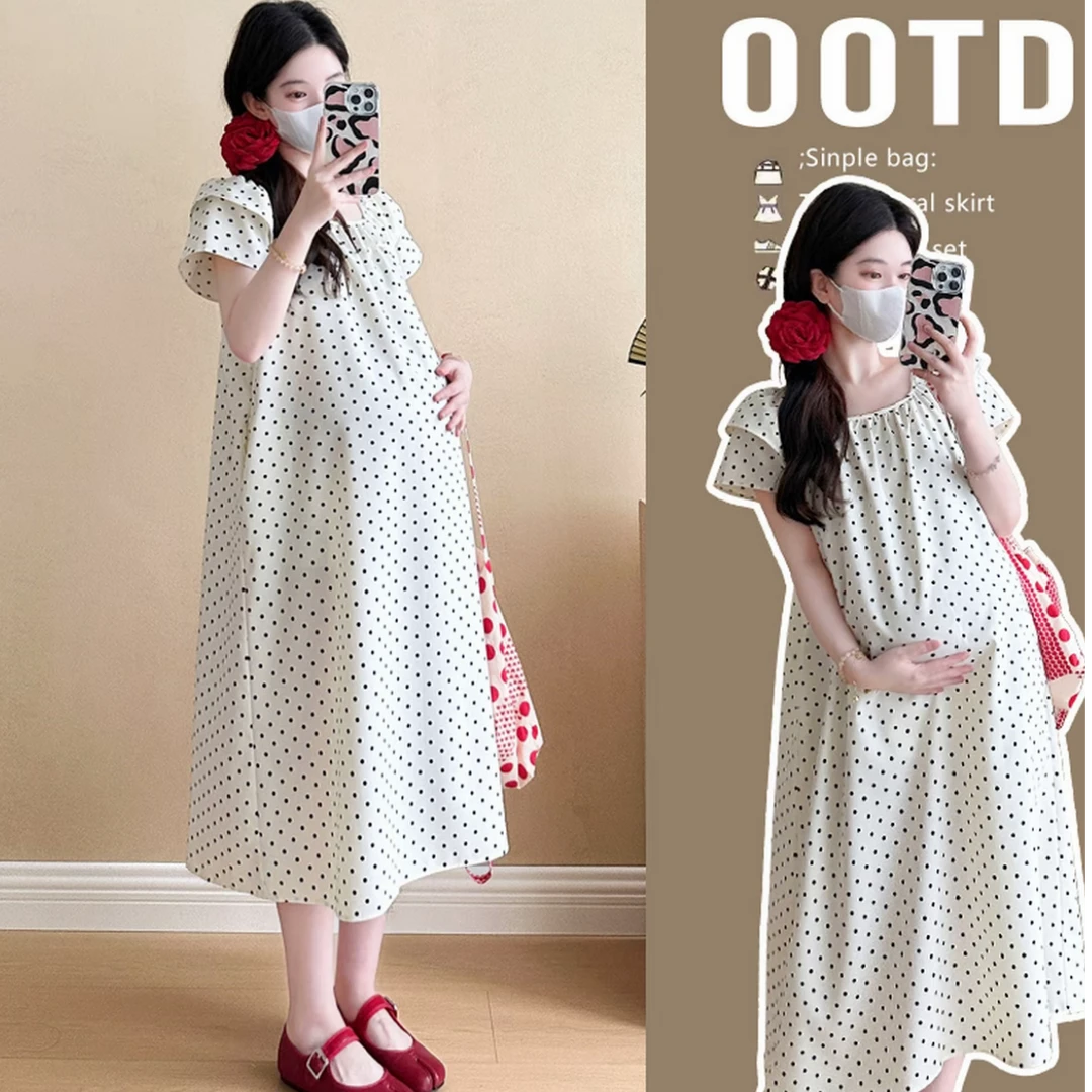 高级感孕妇夏装连衣裙小清新透气舒适凉快夏天减龄孕妇连衣裙夏季