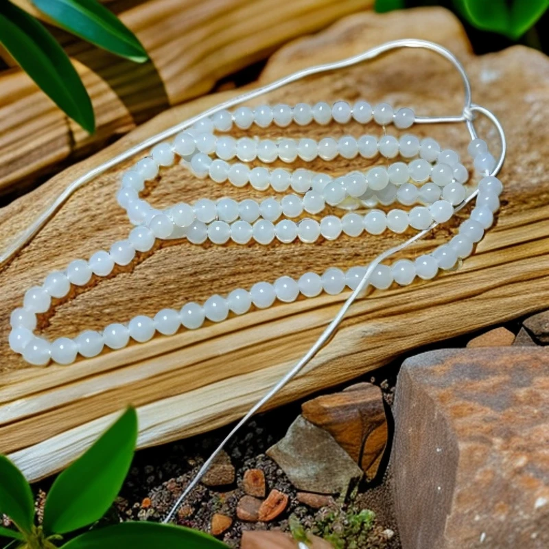 和田玉一级白5.5mm项链毛衣链