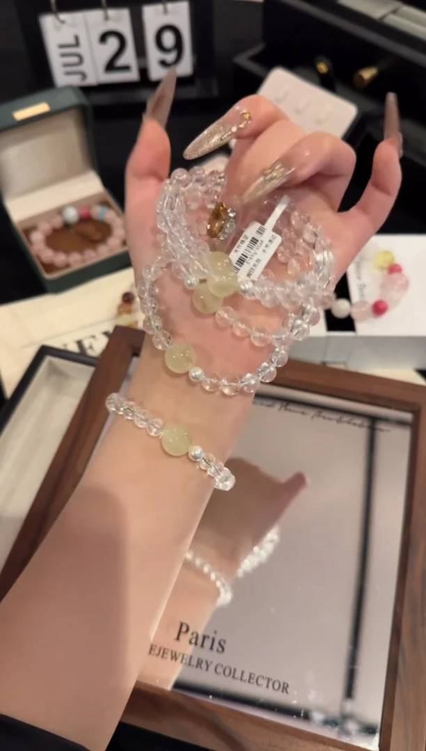 水晶手链合金白阿赛x2178