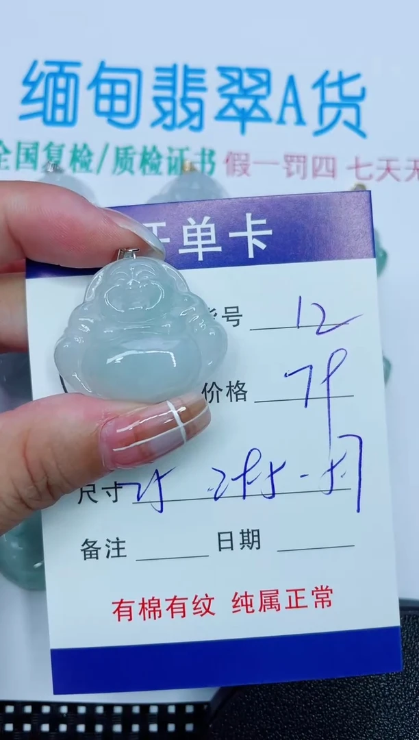 吊坠(赠链)银S925镶嵌翡翠12