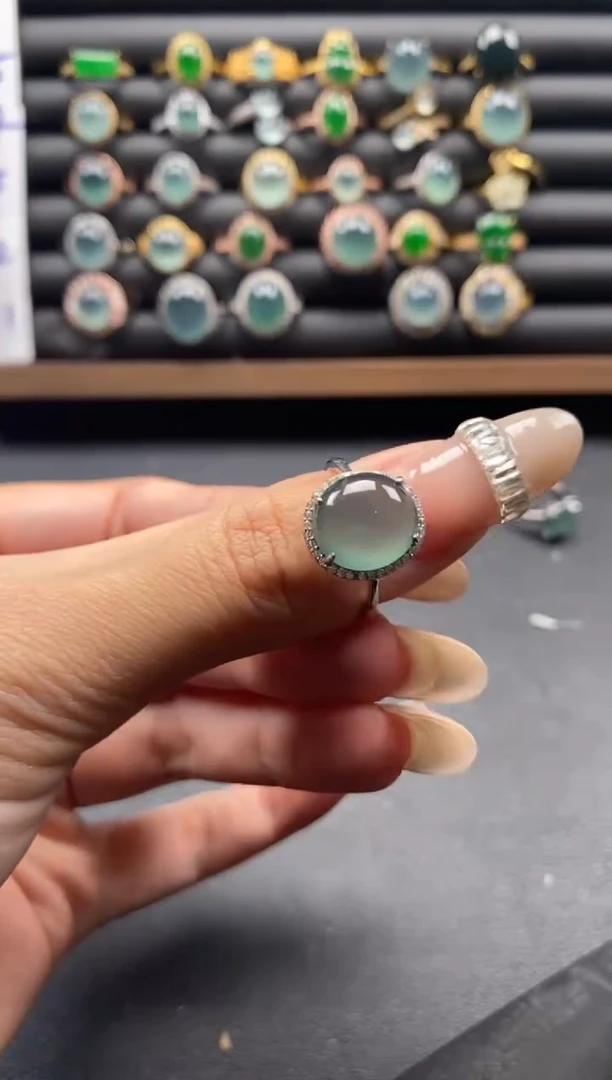 银S925镶嵌戒指翡翠51511