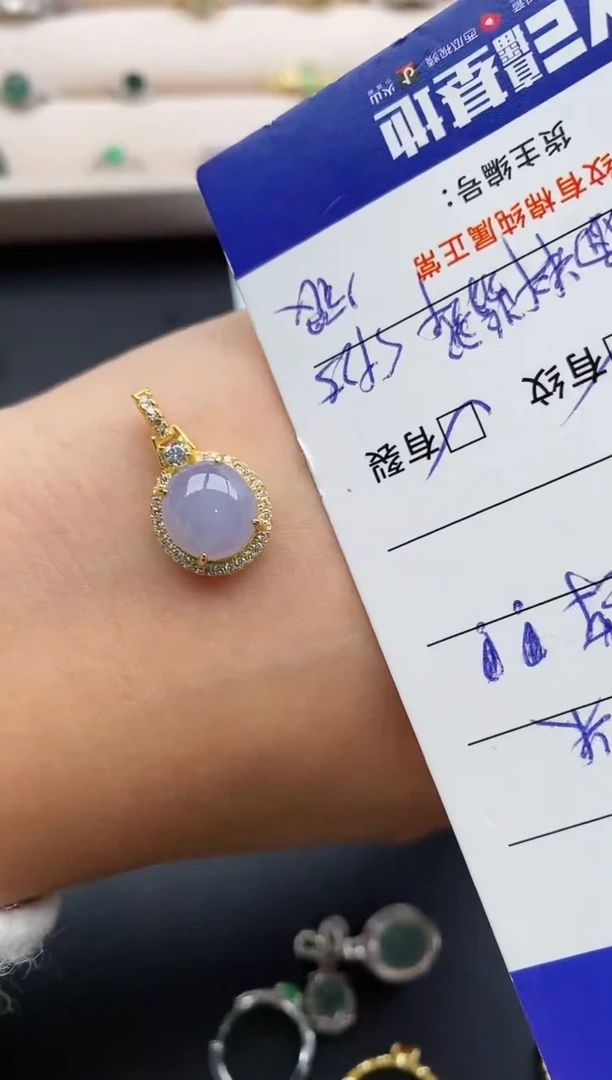 银S925镶嵌戒指翡翠缅甸天然A货翡翠22  8-10