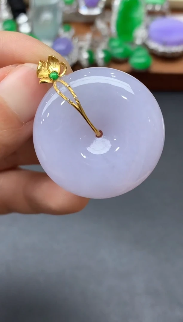 颈饰18K金镶嵌翡翠625-中国好珍宝