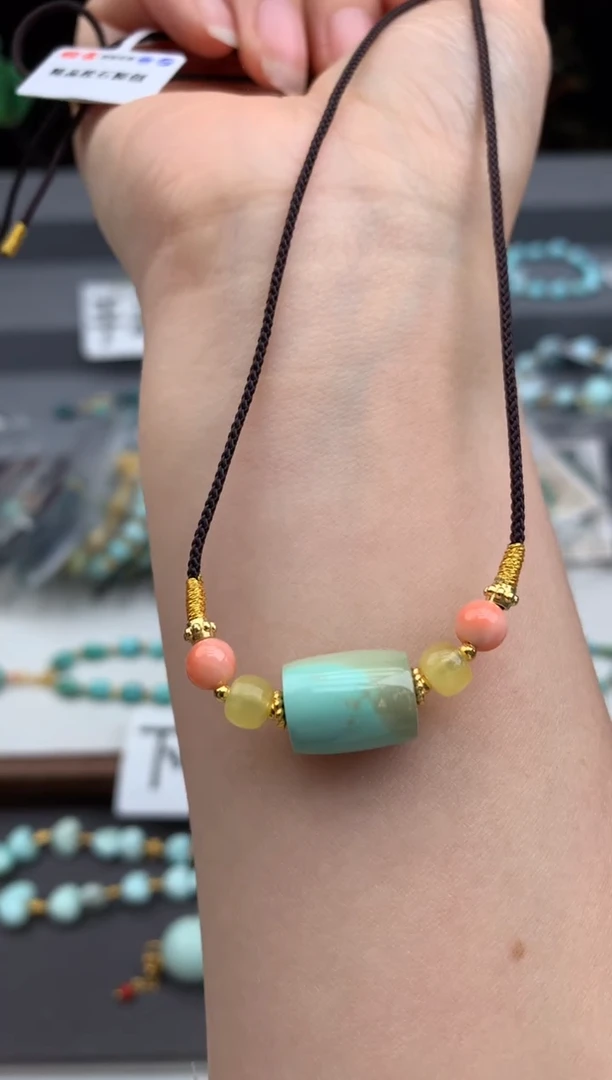 未镶嵌绿松石锁骨链茜.R27