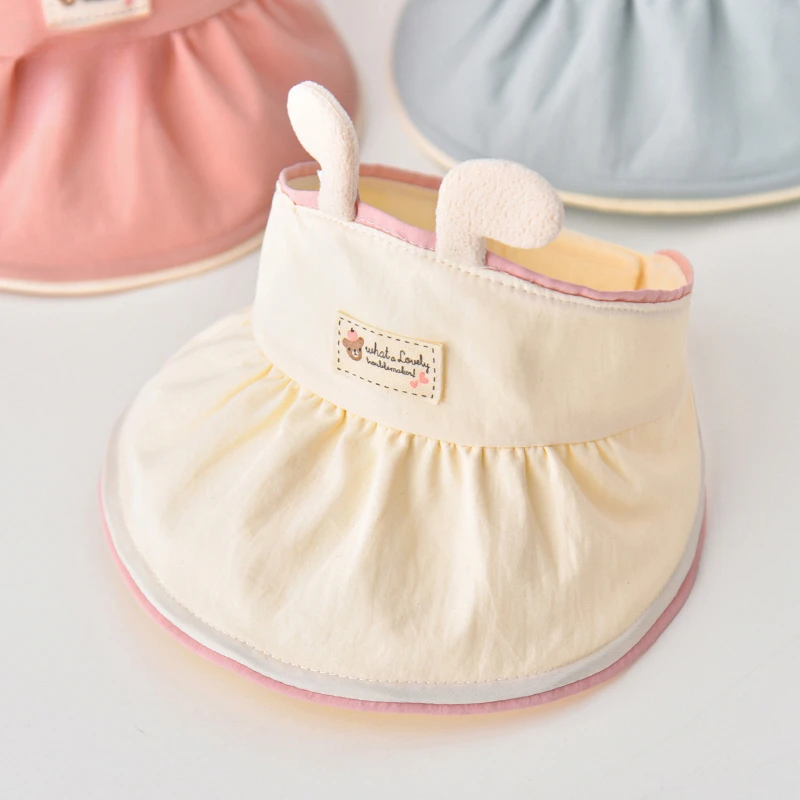 女宝宝空顶帽可爱小月龄遮阳帽婴儿帽薄款夏季防紫外线太阳帽