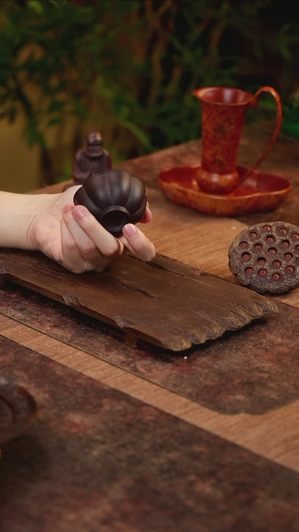 茶壶紫砂紫泥筋纹杯