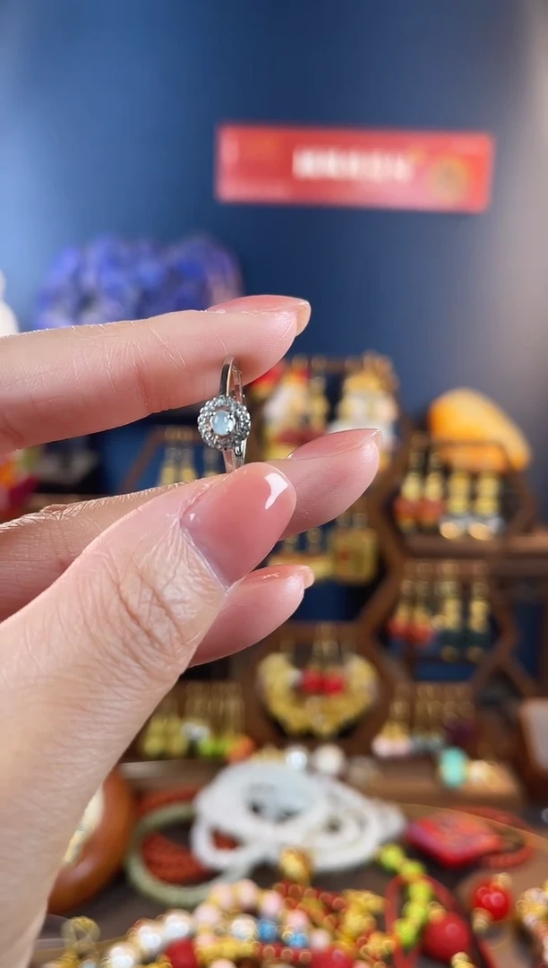 银S925镶嵌挂件翡翠，戒指