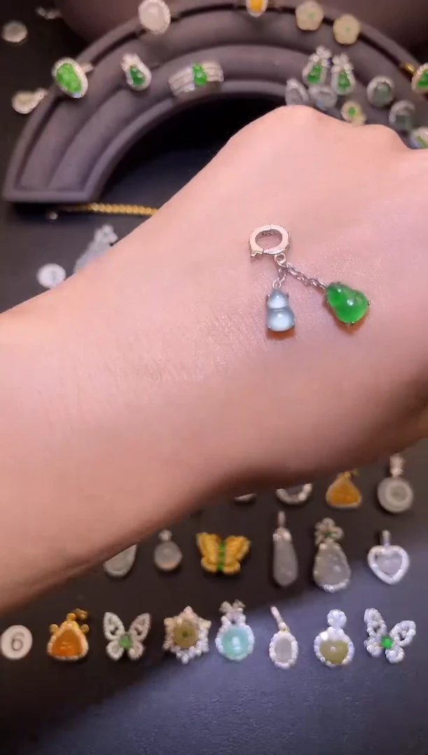 吊坠(不含链)银S925镶嵌翡翠1