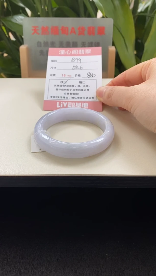 未镶嵌手镯翡翠圈口55.3编码b99