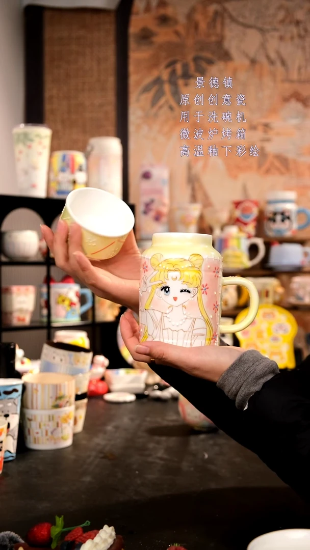 摆件陶旺的可以陶瓷手工手绘设计师款