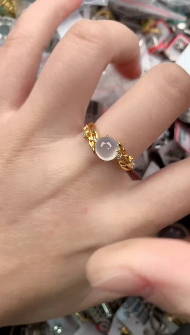 银S925镶嵌戒指翡翠777             6