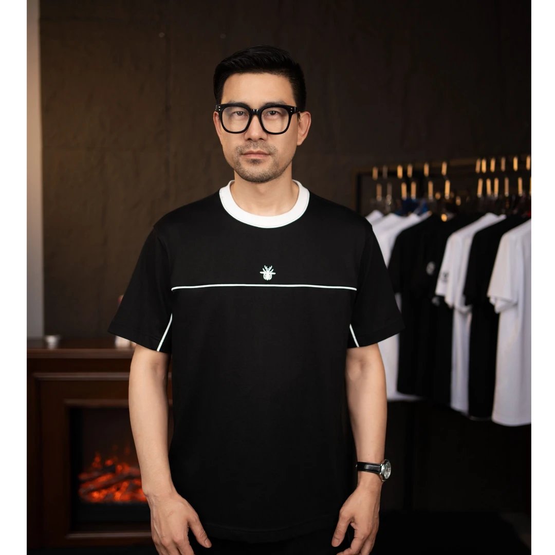 梵高希男装短袖T恤夏季新款时尚休闲圆领纯色日常基础上衣