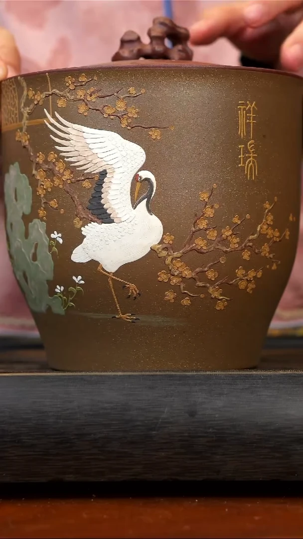 【闪购商品】紫砂茶壶紫泥粉浆祥瑞茶叶罐 半斤装