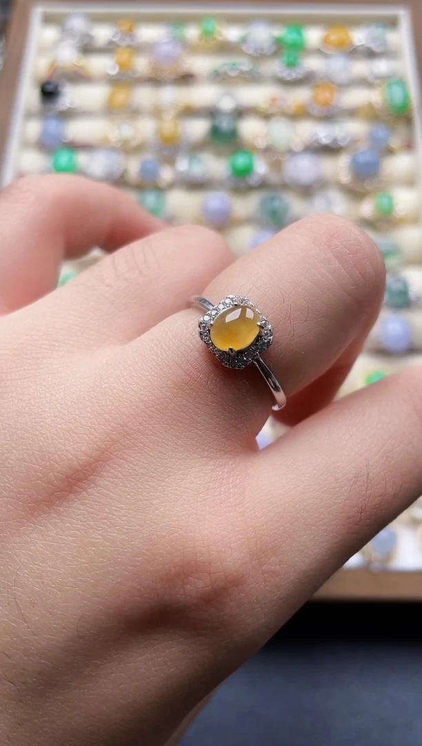 银S925镶嵌戒指翡翠160