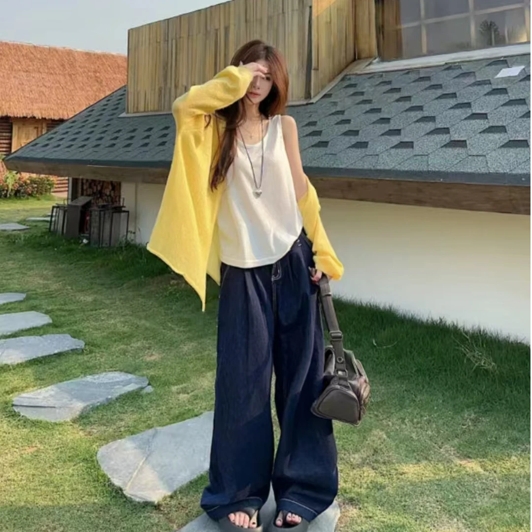 防晒慵懒风长袖针织开衫女夏季2025新款休闲宽松显瘦百搭简约上衣