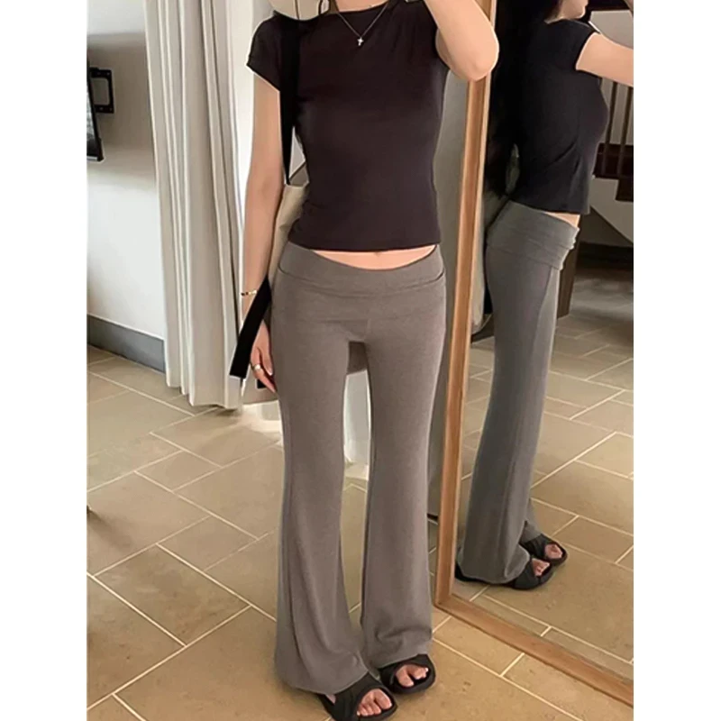 微喇阔腿裤女春夏高腰低腰两穿拖地裤垂感显瘦休闲运动直筒裤8412