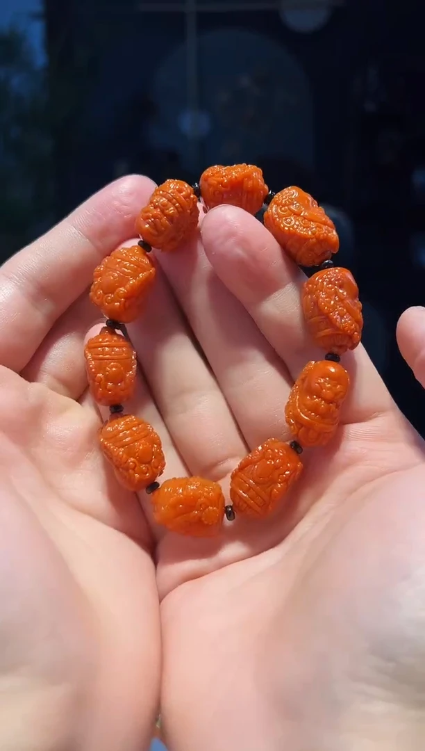 【闪购商品】南红玛瑙手串未镶嵌手串（柿1000）