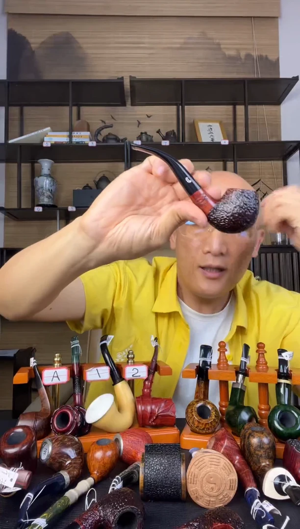 木纯手工意大利石楠木烟斗