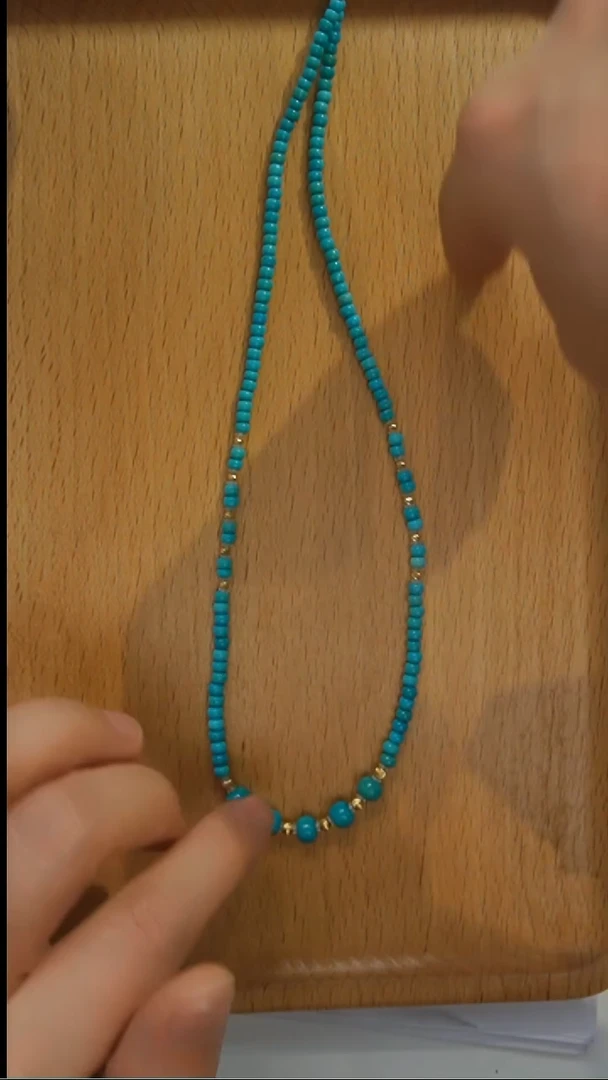 18K金镶嵌绿松石项链发货一件