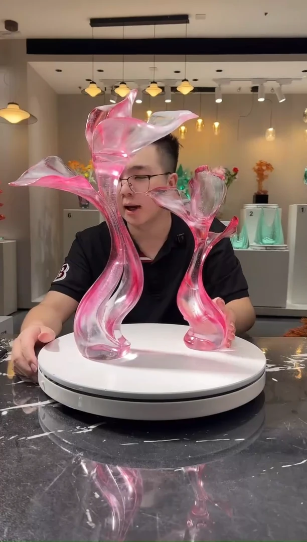 摆件巴比特美学-金红三生花一组