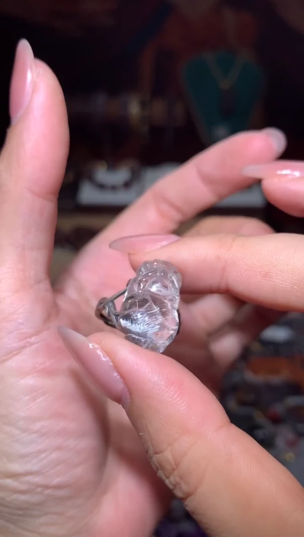 水晶珠宝半成品未镶嵌黑银钛戒指