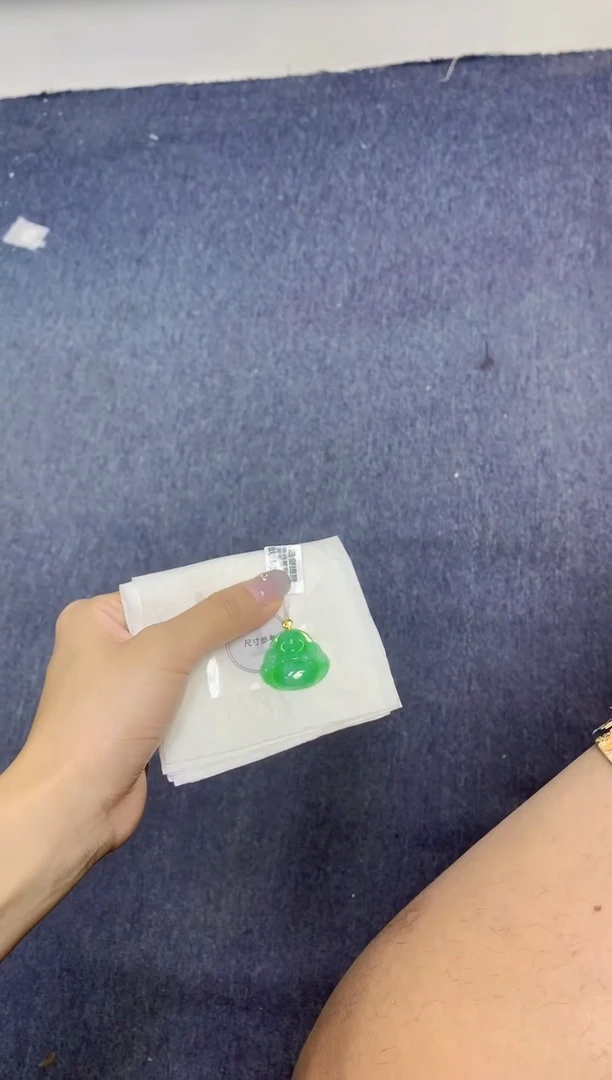 颈饰18K金镶嵌翡翠天然缅甸翡翠A货百元以上9元证书费自理