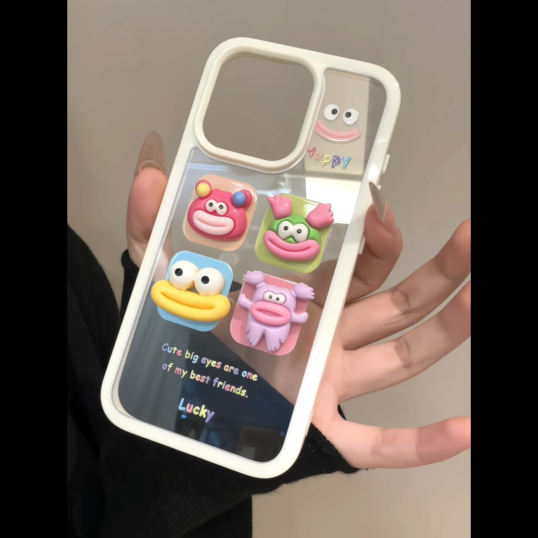 透色二合一可爱大嘴适用于iPhone16promax苹果手机壳15pro14p/13