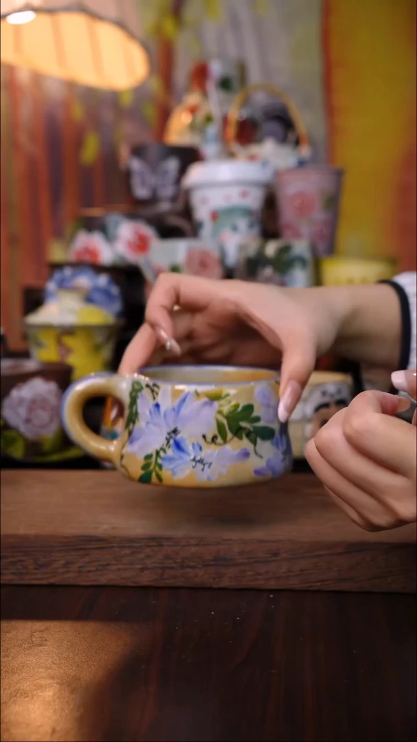 杯子陶泥垚手作 景德镇手工手绘陶瓷器物