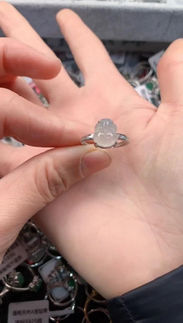 银S925镶嵌戒指翡翠4                  1