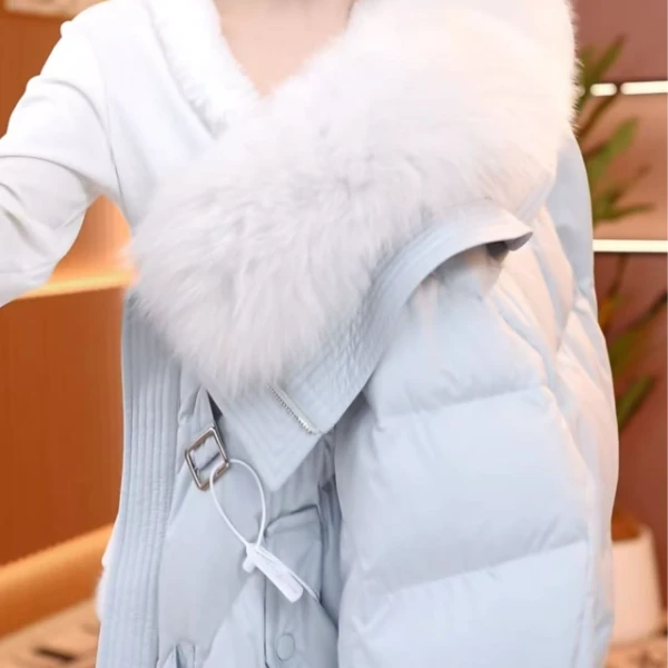 QY-大毛领网红气质清新宝宝蓝羽绒服