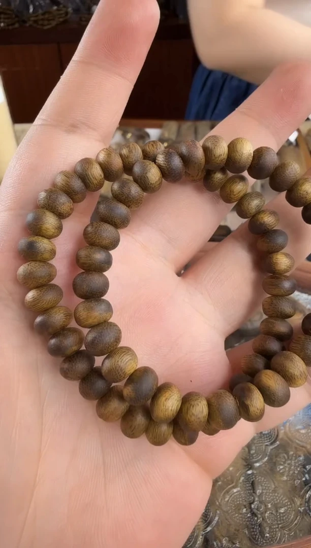 沉香手串奇楠沉香红骨凹身卡8算盘珠单圈手串多样性发一