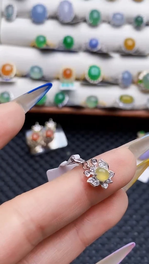 银S925镶嵌戒指翡翠1344