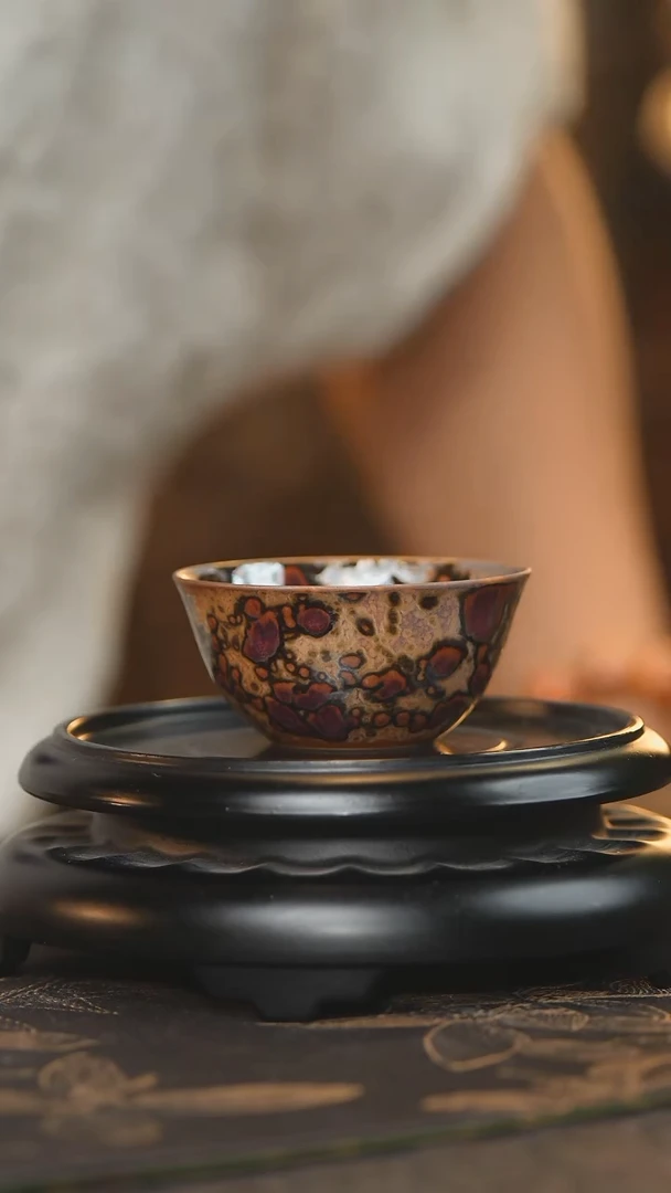 瓷片81柴房柴烧陶瓷斑鹿鸡缸杯