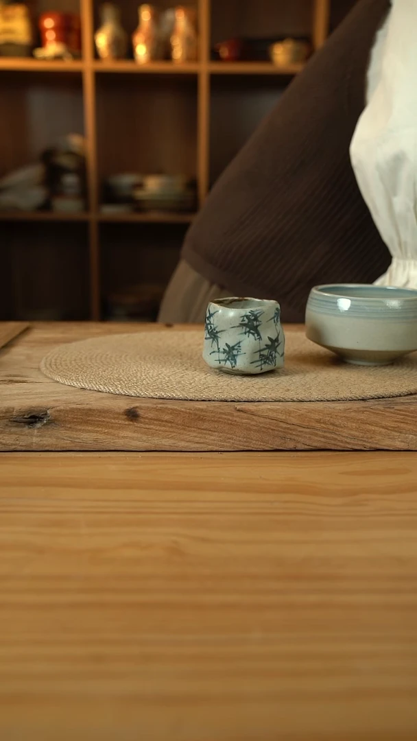 手绘竹子系列的1号竹子茶杯1个