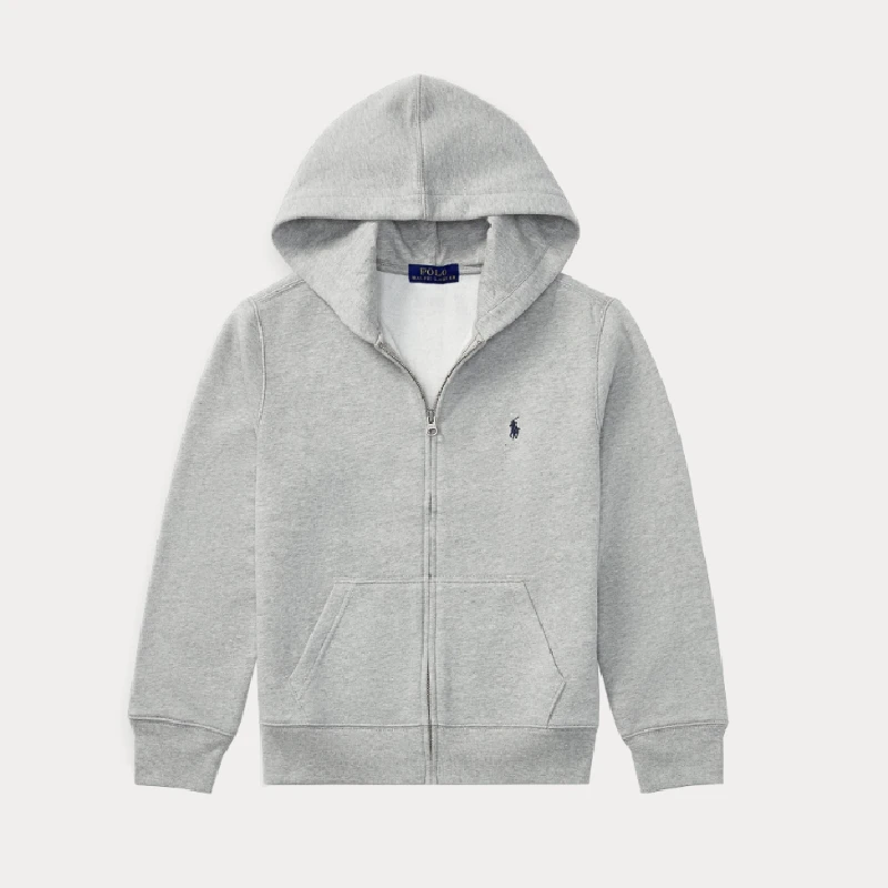 Ralph Lauren/拉夫劳伦 Polo纯色刺绣休闲连帽加绒 灰色 大童款