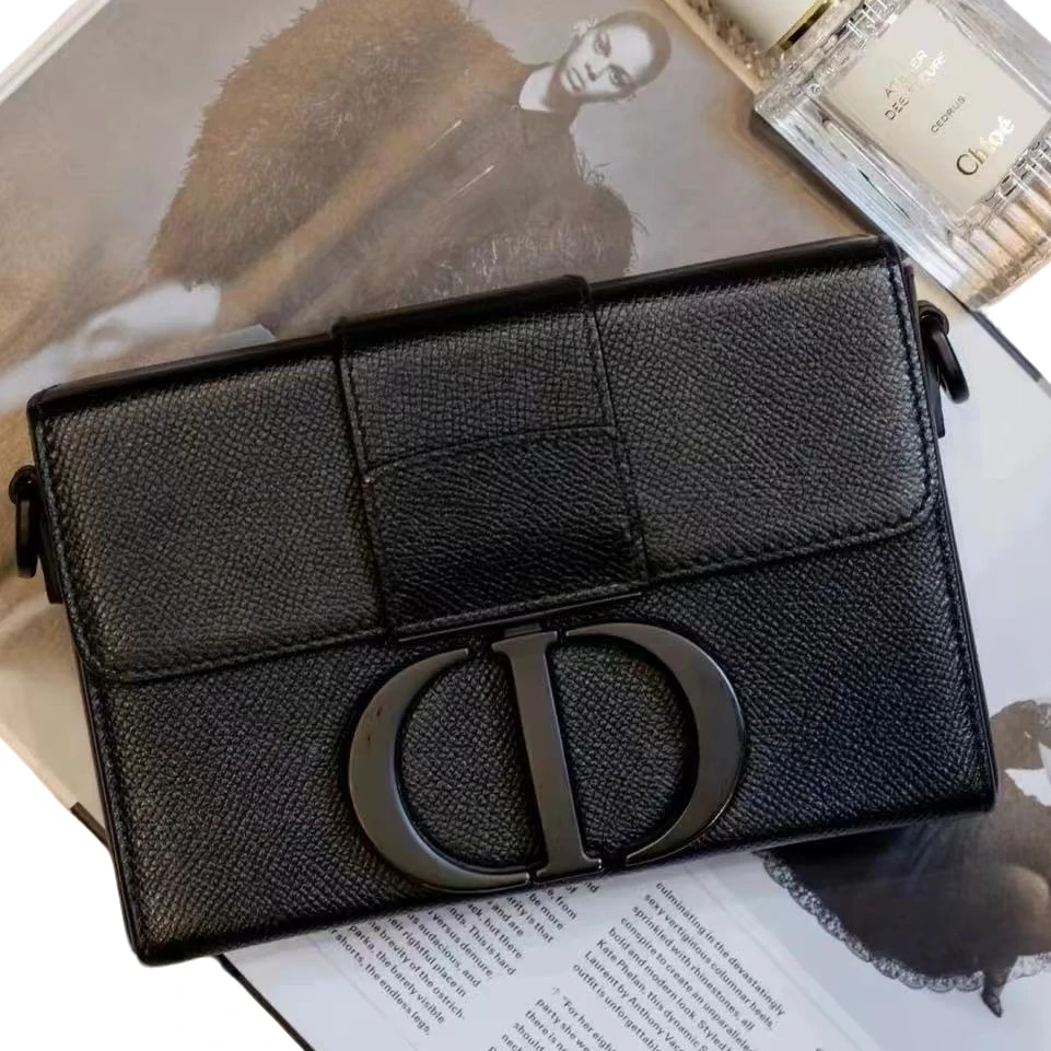 99新 DIOR/迪奥 黑金蒙田盒子包单肩包hn1324