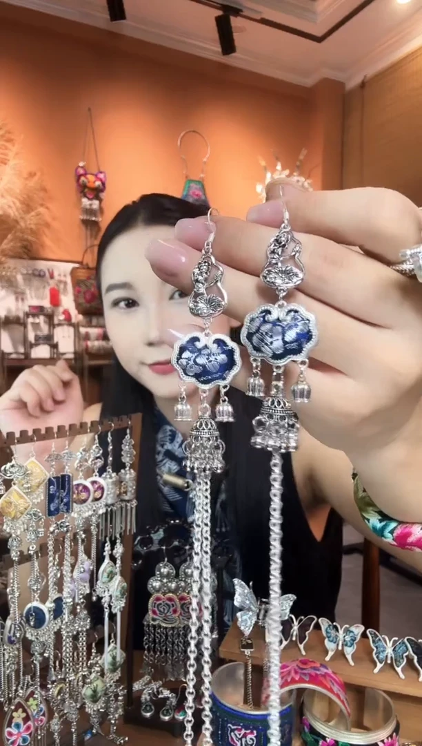 刺绣纯手工民族风耳环