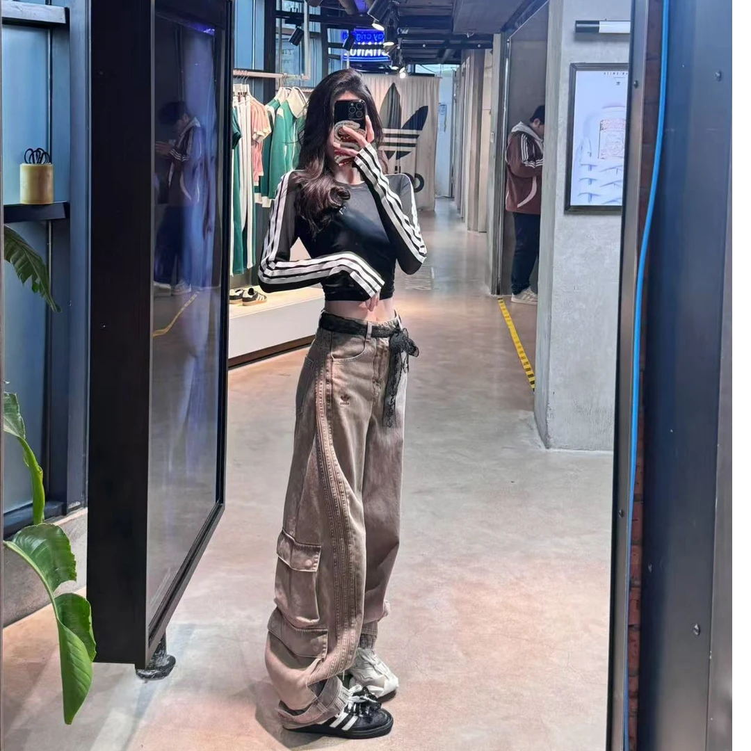 adidas阿迪达斯WASHED PANTS M 欧若风牛仔运动扭扭裤KD4324