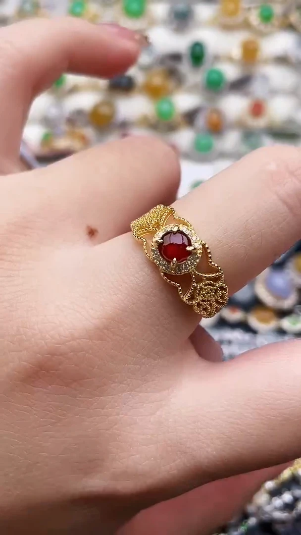 银S925镶嵌戒指翡翠66