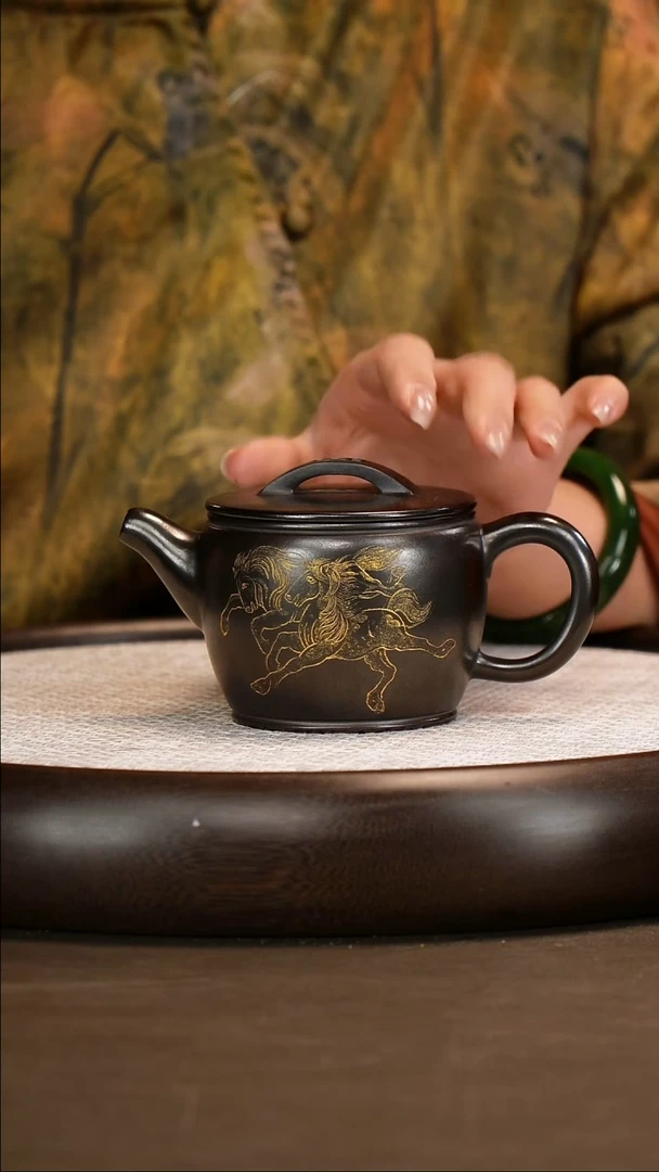 茶壶紫砂【鲍宜明】黑墩头汉瓦  280cc