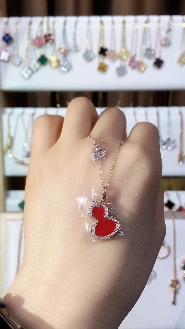 【闪购商品】钻石套链18K金镶嵌钻石K玫