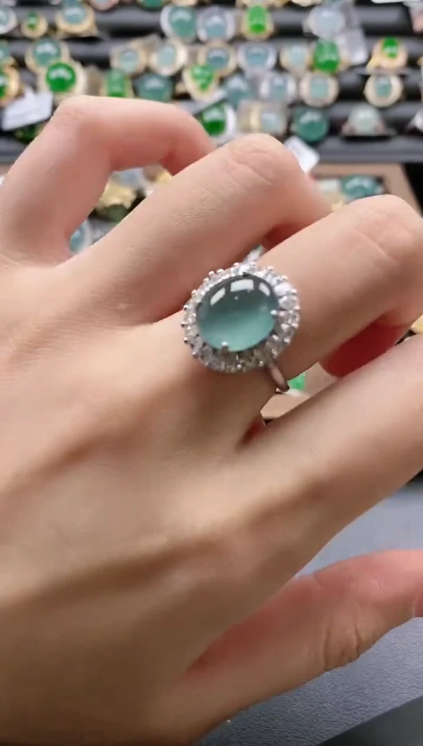 【闪购商品】翡翠戒指银S925镶嵌51151