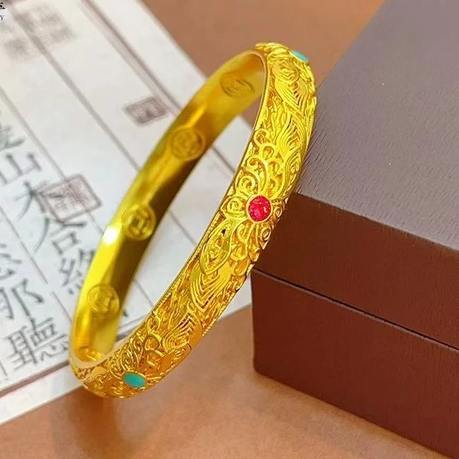 18K 金花丝珐琅皇后时尚手镯a19